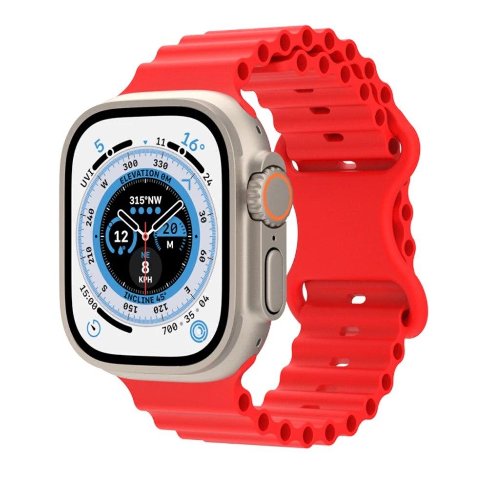Ocean Silicone Strap for Apple Watch 49mm 45mm 41mm 44mm 40mm 42mm 38mm Breathable Bracelet Wristband Ultra  8 7 6 5 4 3 SE Band