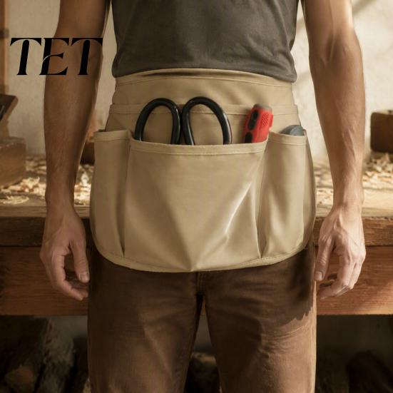 Multi Pocket Work Apron Tool Belt Bag with 12 Pockets, Waterproof Adjustable Home Maintenance Holder for Carpenter Electrician, Heavy Duty Organizer