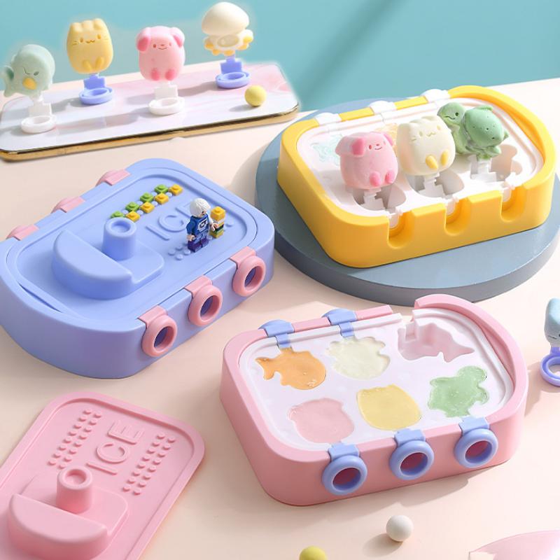 DIY Puppy Silicone Boat Shape Popsicle Mold Kitten Chocolate Candy Jelly Mould Animal Ice Cream Making Box Children's Day Gifts