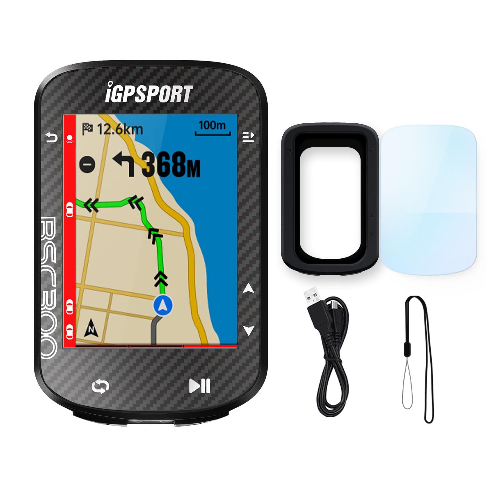 

iGPSPORT BSC300 велокомпьютер GPS велосипедный велокомпьютер дюймовый Bluetooth велосипедный спидометр и быстрая зарядка и большой ЖК-дисплей с автоматической подсветкой телефон чёрный