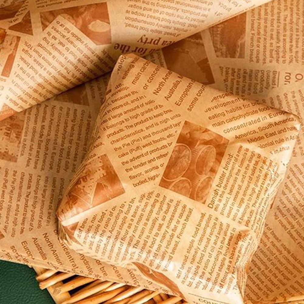 500PCS English Greaseproof Deli Paper Sheet Grease Resistant Sandwich Wrapping Sheet Fried Chicken