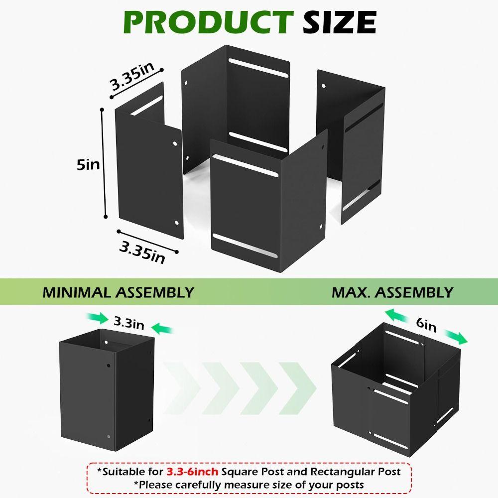 Rust Proof Post Bracket Metal Post Mount Protects From Damage Post Cover  Deck Railing