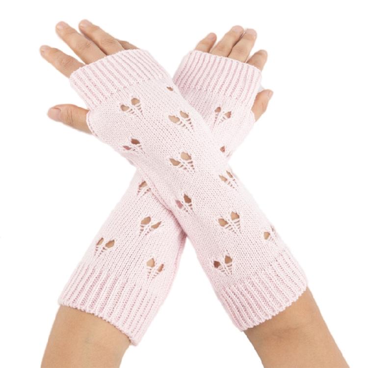 Winter Hand Gloves Soft Warm Gloves Arm Crochet Hollow Out Fingerless Gloves