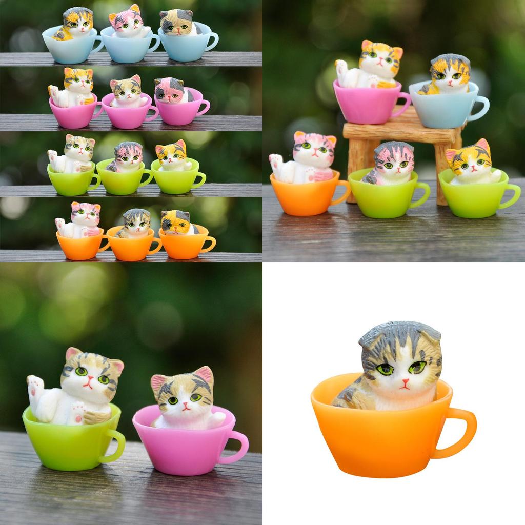 Katze Tasse Sammlerstück PVC Blind Box Spielzeug Kreative Deko für Kinder- und Erwachsenenbereiche