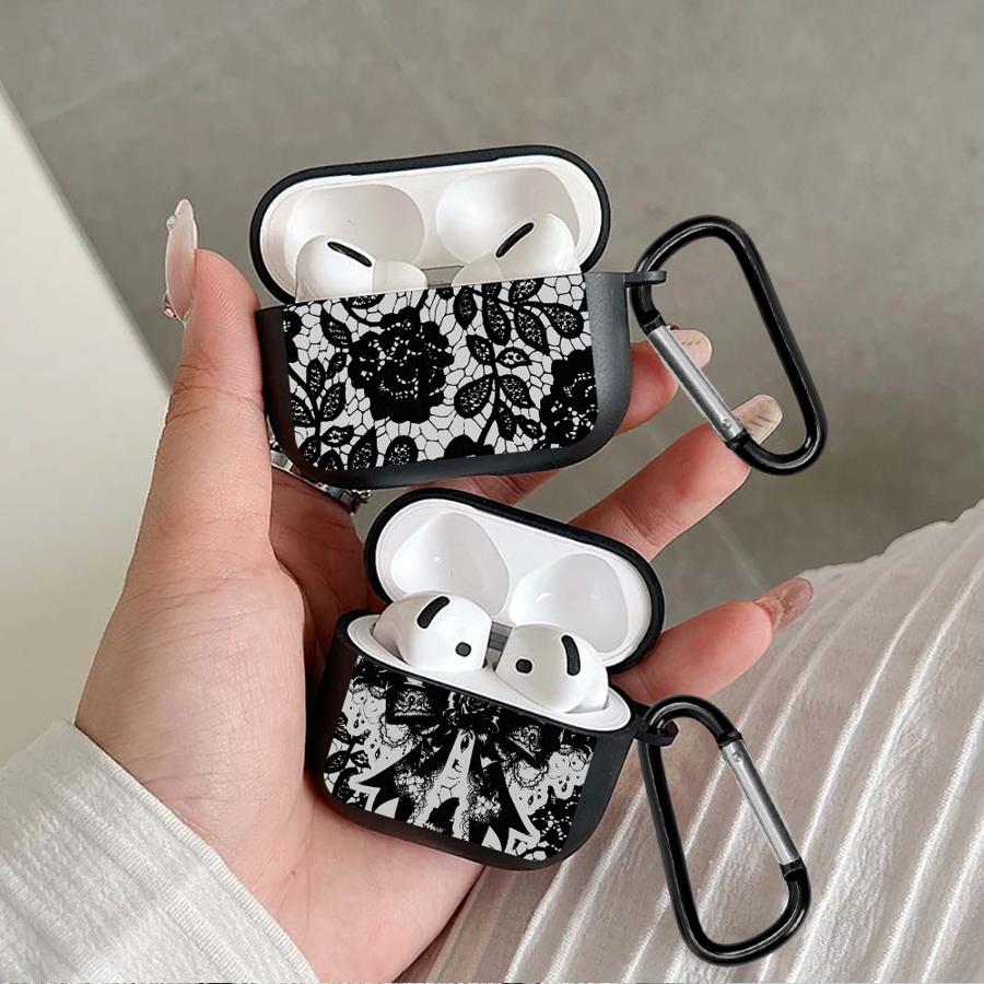 Case For Airpods Pro2 Pro3 Pro 4 2 3 1 Earphone Cases Cover Black Lace