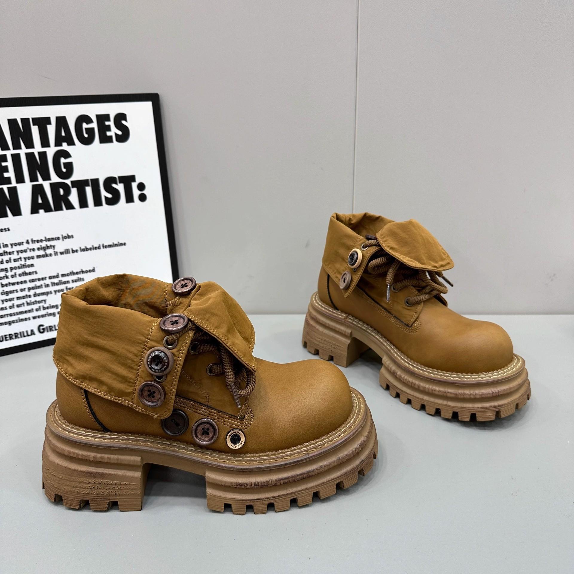 

2024 autumn new British style Martin boots women s European station platform personality versatile casual Chelsea short boots 40 верблюд