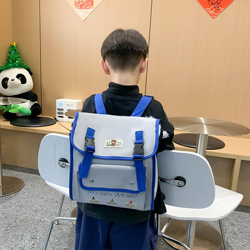 Adorable Cartoon Bear Nylon Backpack For Kids With Breathable Design And Trendy Color Blocking