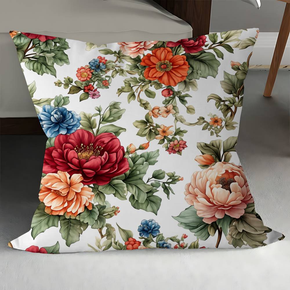 Elegant And Gentle Floral Print Cushion Cover Decorative Pillow Sofa Home Decor Case Pillow Cases