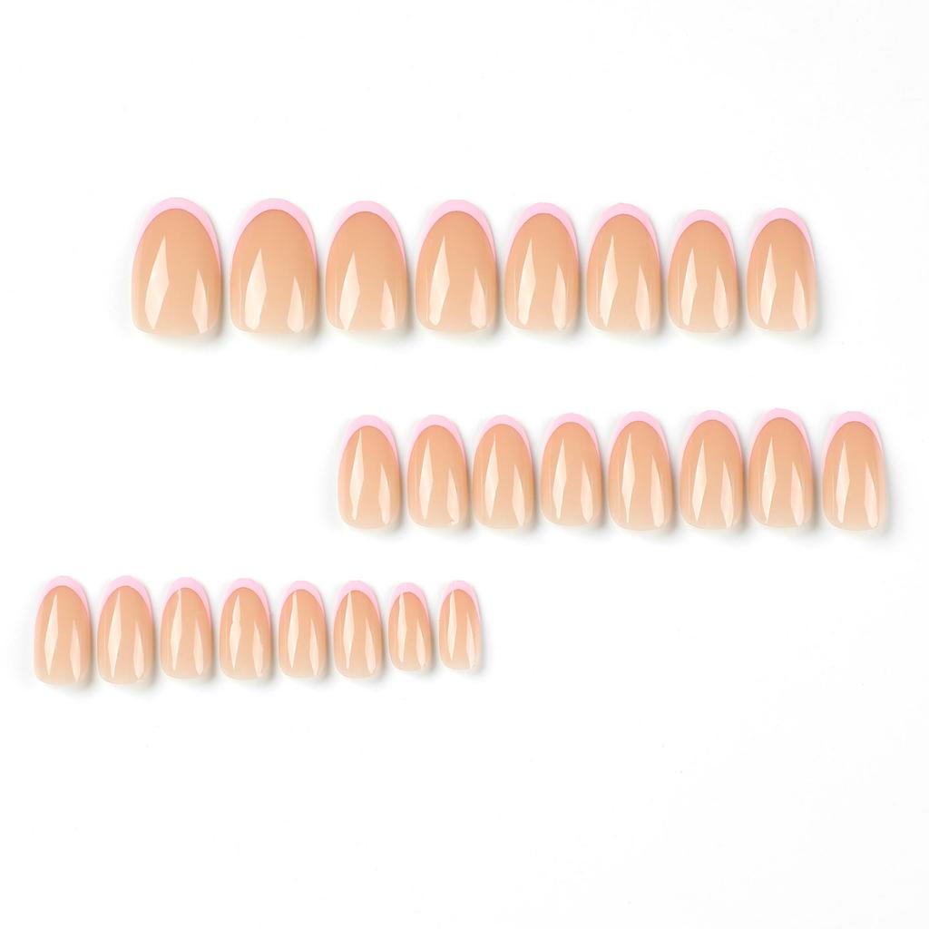Cute Pink French Style Wearable Nail Tips & Stickers