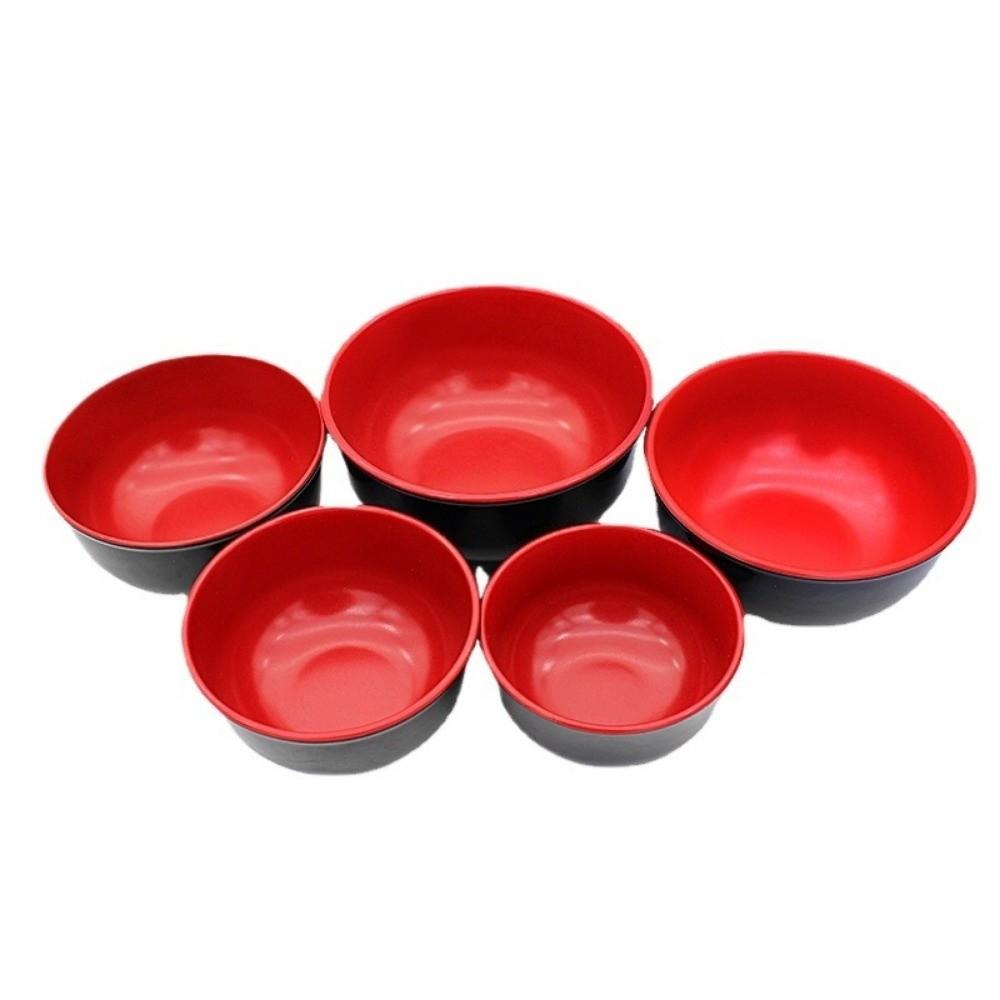 Japanese Style Melamine Bowls Black Red Salad Bowls New Food Containers  Tableware