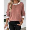 2025 Autumn New Style, Round Neck Sweatshirt, T-shirt, Casual, Knitted Sweater, Blush Red, Winter Interior, Warm Sweater