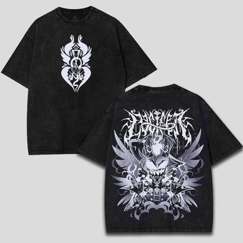 

Аниме Hazbin Hotel Адам Инквизитор Графические Футболки Мужские Женские Винтажные Стиранный Хлопок Круглый Вырез Оверсайз Летние Новые Топы S