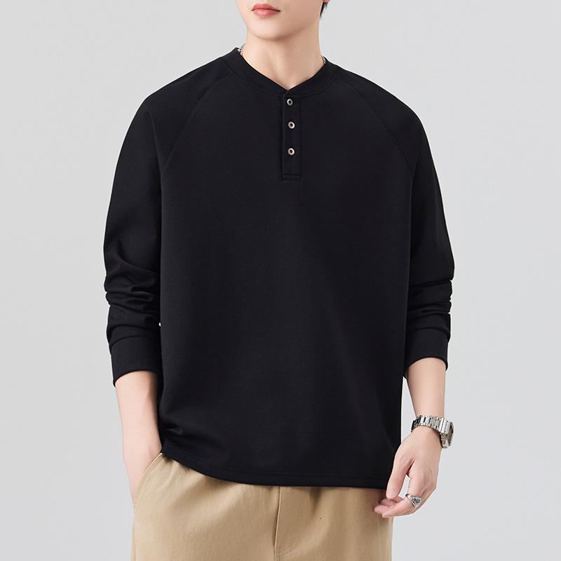 2025 Men's Trendy Casual Long Sleeve T-shirt Sweatshirt: Spring & Autumn Fashion Base Layer