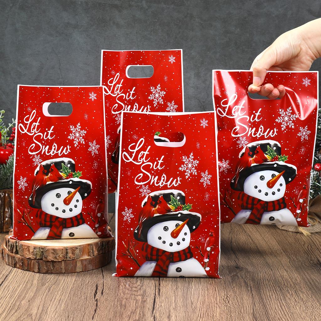 Świąteczny Bałwan Prezent Torebka Merry Christmas Dekoracja do Domu 2025 Navidad Natal Płatek Śniegu Cukierki Praktyczna Torebka Nowy Rok 2026
