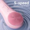 SHOmfrs Mini Electric Facial Cleansing Brush-Silicone Sonic Face Cleaner Deep Pore Cleaning Skin Massager for Household Car Use