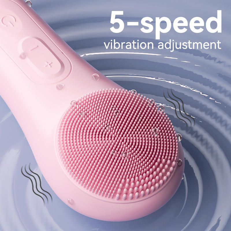 SHOmfrs Mini Electric Facial Cleansing Brush-Silicone Sonic Face Cleaner Deep Pore Cleaning Skin Massager for Household Car Use