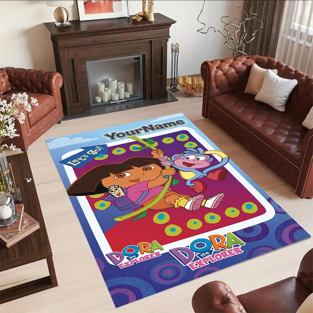 Dora Explorer Personalized Name Floor Mat Design for Hallway Outdoor Foyer Study room Antislip Carpet Decorate Offices