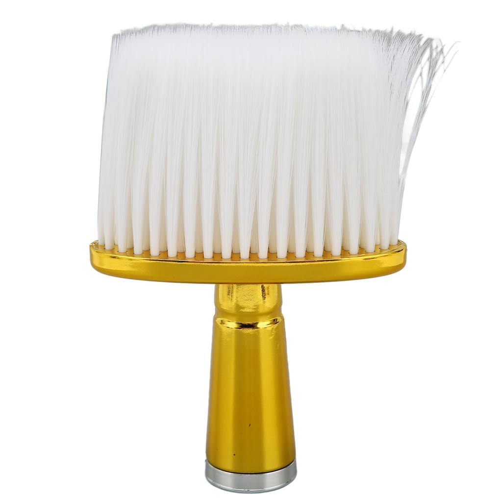 Neck Face Duster Brush Remove Loose Hair Soft Neck Duster with Electroplated Handle for Salon and