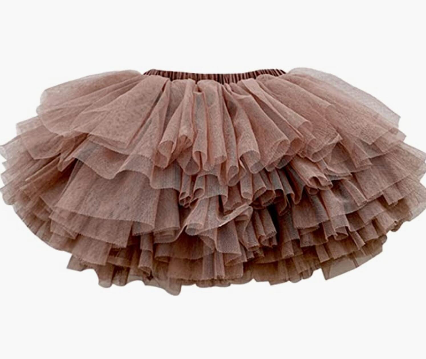 

Girls 6 Layers Tutu Skirt for Birthday Princess Mini Party Tulle 140cm кавовий