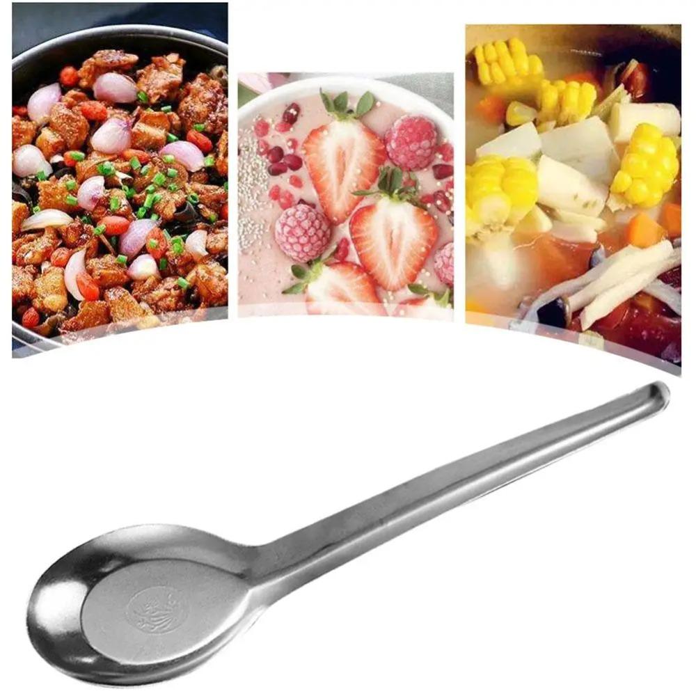 10pcs Stainless Steel Soup Spoon Long Handle Dinner Spoons Flatware Dessert Spoon  Restaurant