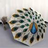 1pc Peacock Mandala Automatic Open, Sturdy Iron Frame, Compact Folding Design, All-Season Portable Umbrella for Women & Men, Outdoor Umbrell