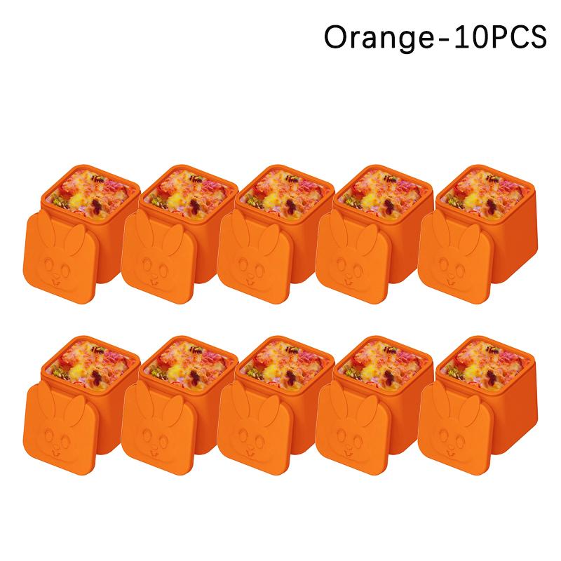 1-10 Stück Wiederverwendbare Snackbox mit Deckel Silikon Kinder Lunchbox Auslaufsichere Soßenbox Lebensmittelaufbewahrungsbox Lebensmitteldosierer