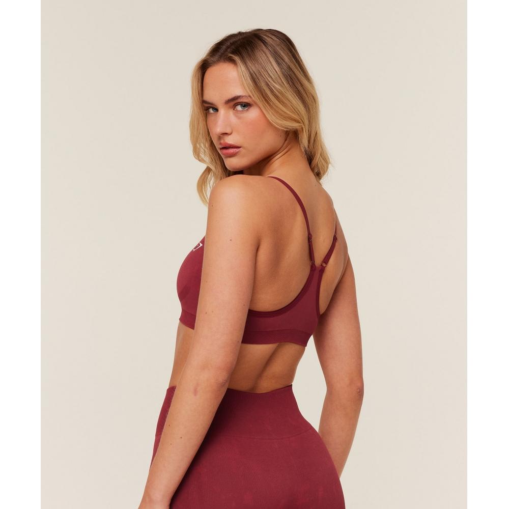 Gymshark Everyday Seamless Washed Sports Bra Red Wash B6b8y Rccj