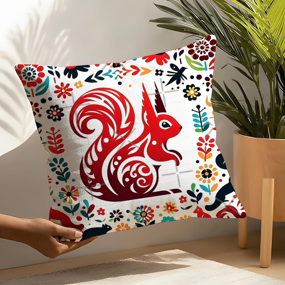 2 Colorful Natural Animal Flower Prints Pillow Case Home Living Room Decoration Linen Pillowcover Pillow Cases Cushion Cover