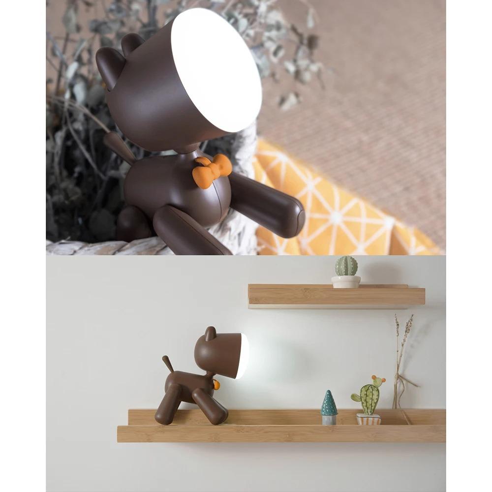 Creative Puppy Night Light Ložnice Home with Bedlight Cartoon Studenti se učí dobíjecí LED malé stolní lampy