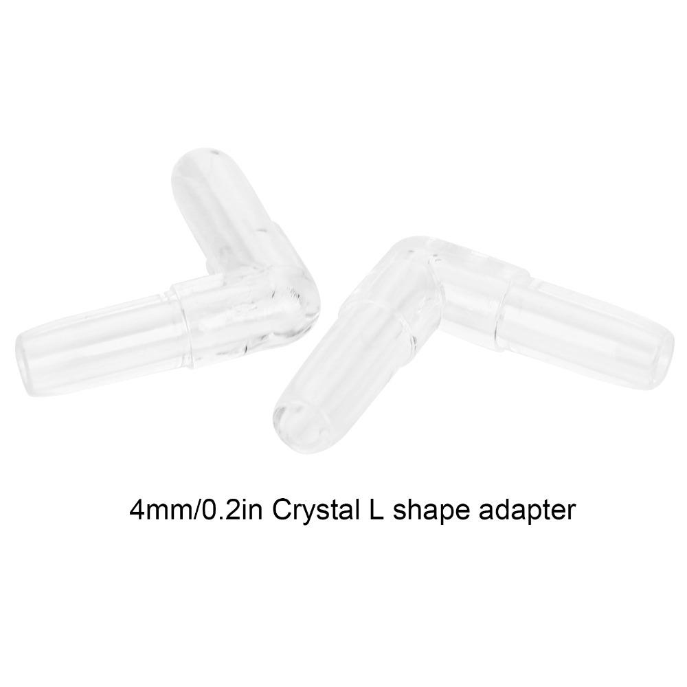 30PCS Set Durable 4MM Aquarium Air Tubing Splitter Plastic Straight Head L Shape Adapter Transparent 4 Way Adapter Aquarium