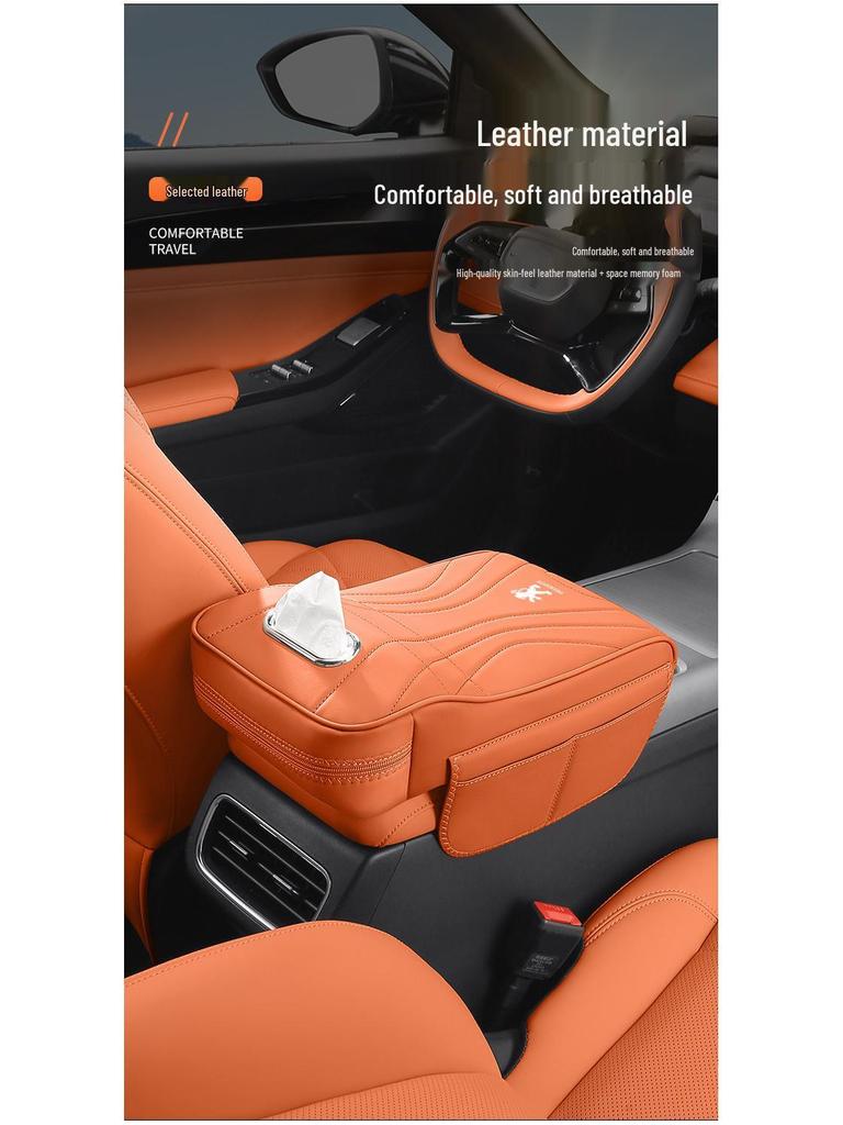 Armlehnenpolster & Taschentuchbox für Peugeot 508, 308, 2008, 3008 und 4008 Mittelkonsole.