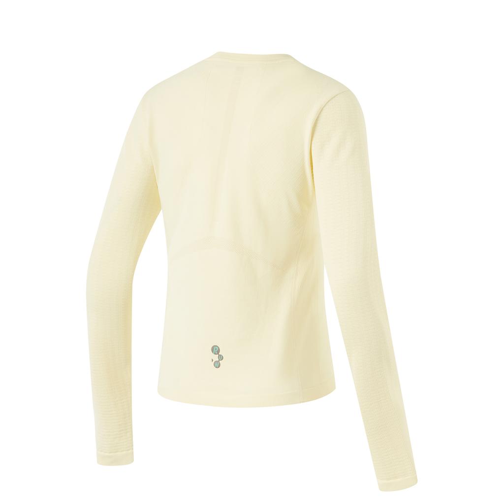 Li Ning Comfortable Slim Fit Long Sleeve Running T-Shirt Women Tops Gelato-Yellow ATLU048-2