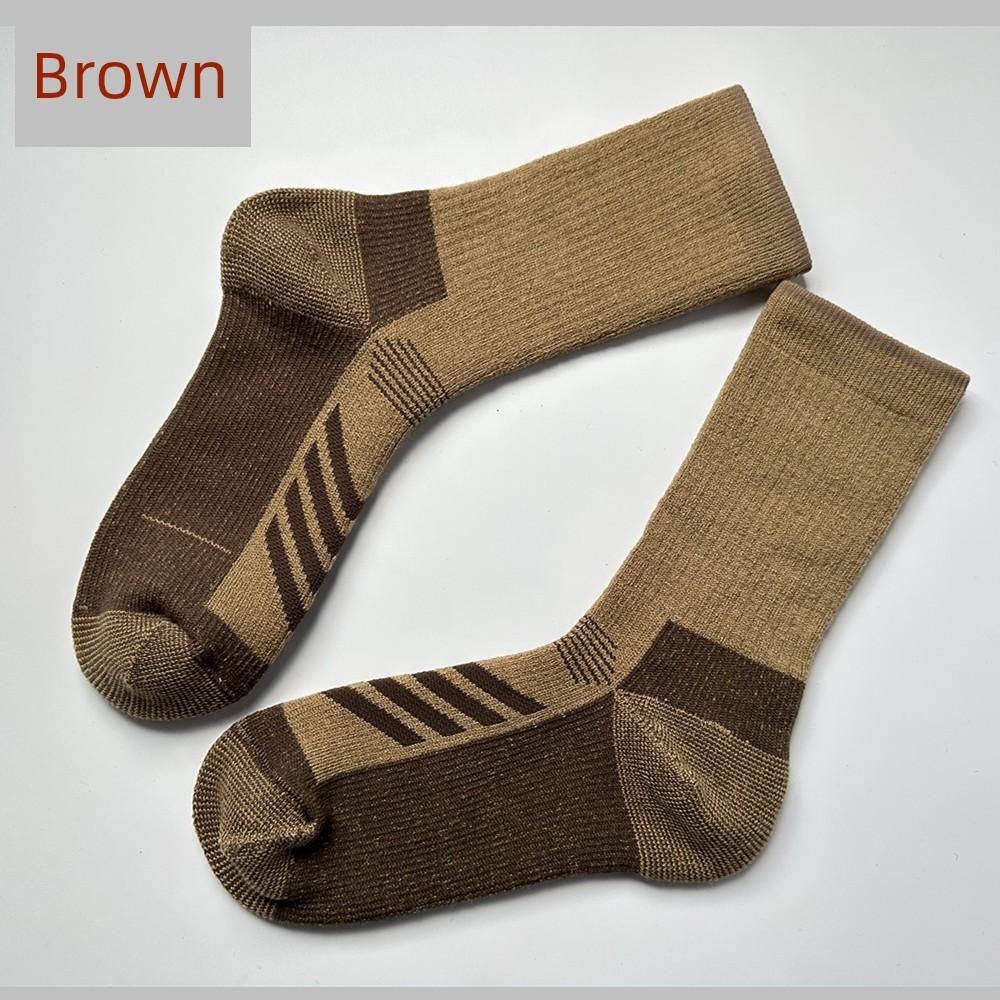 Men's and Women's Hiking Socks Mernu Wool Outdoor Warm-Keeping Socks Long Tube Terry Thickened Hiking Climbing Socks Wicking