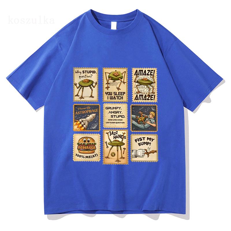 Komfort Project Hail Mary T-Shirt Briefmarken Shirt Rocky Erstaunlich Grafik T-Shirt Damen Herren Rundhals Kurzarm Baumwolle Weiche T-Shirts