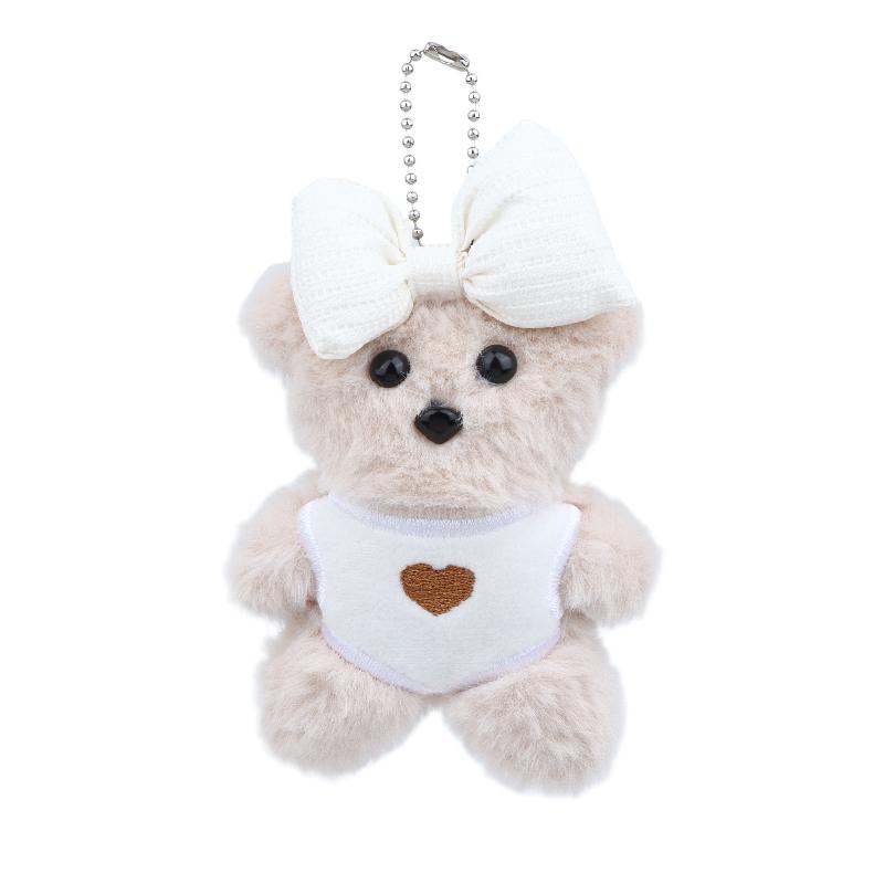 Cute Bow Tie Bear Plush Keychain Cartoon Stuffed Doll Keyring Pendant Bag Charms Couple Backpack Hanging Decoration Lovely Gifts