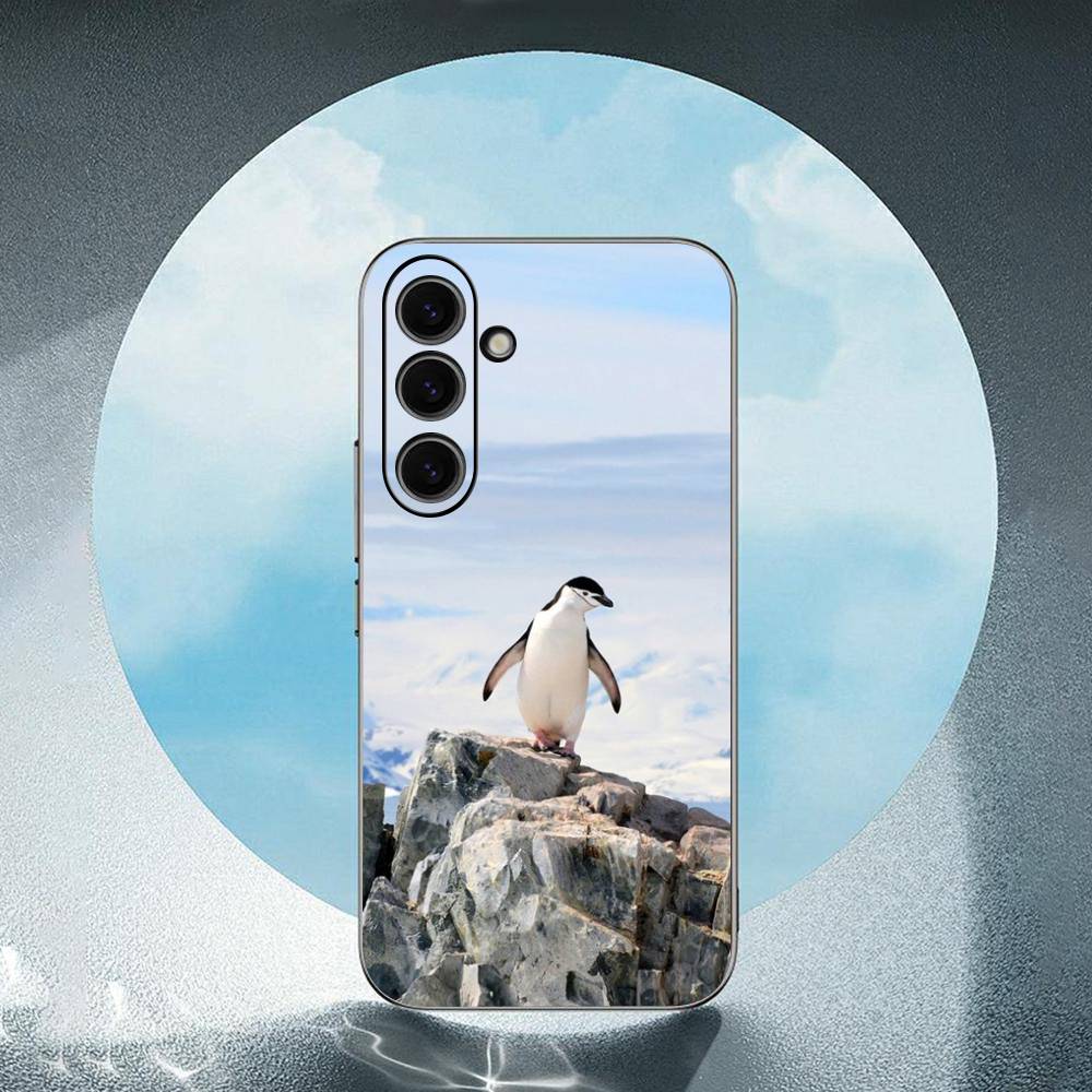 Lovely Penguin For Samsung Galaxy S23 S24 S25 Ultra S22 Plus S21 Black Soft Case Waterproof Soft Case