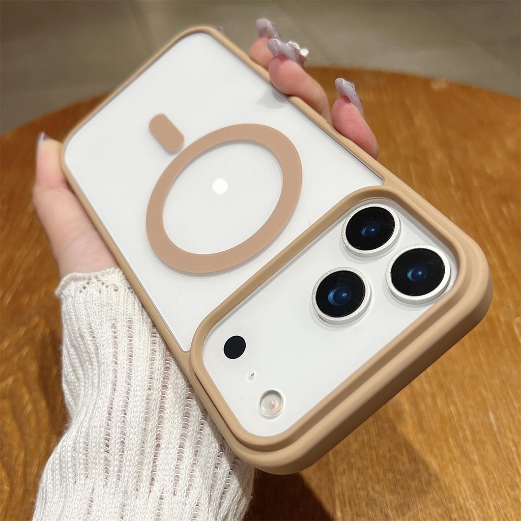 Magsafe Case For iPhone 17 AIR 16 E 15 14 13 12 11 ProMax Acrylic Hard Protect Cover Frosted Candy Wireless Charging Transparent