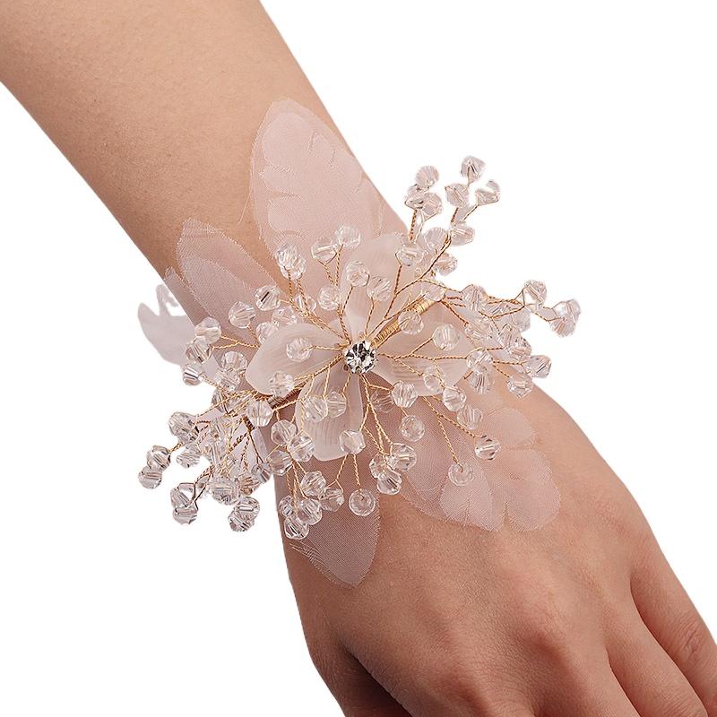 Ruban Marié Mariée Célébrations Fleur de Poignet Mariage Broche Bracelet Demoiselles d'Honneur Corsage Accessoires Bijoux Photographie