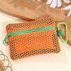 Transparent Mesh Makeup Bag Stylish Portable Cosmetic Pouch With Zipper Flat Design For Toiletries And Makeup Storage