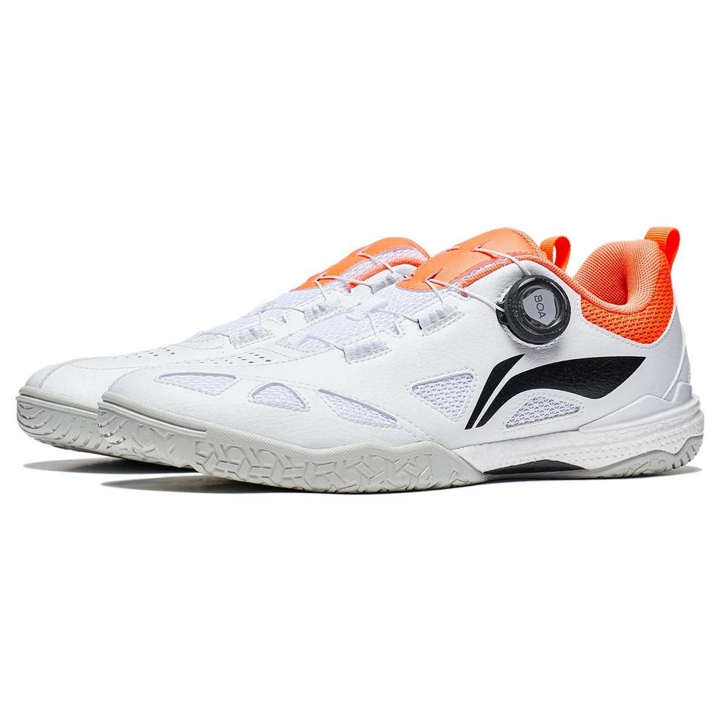 Li Ning Mage Pe Comfortable Cushioning Low Top Table Tennis Shoes Unisex White Orange APPU017-1