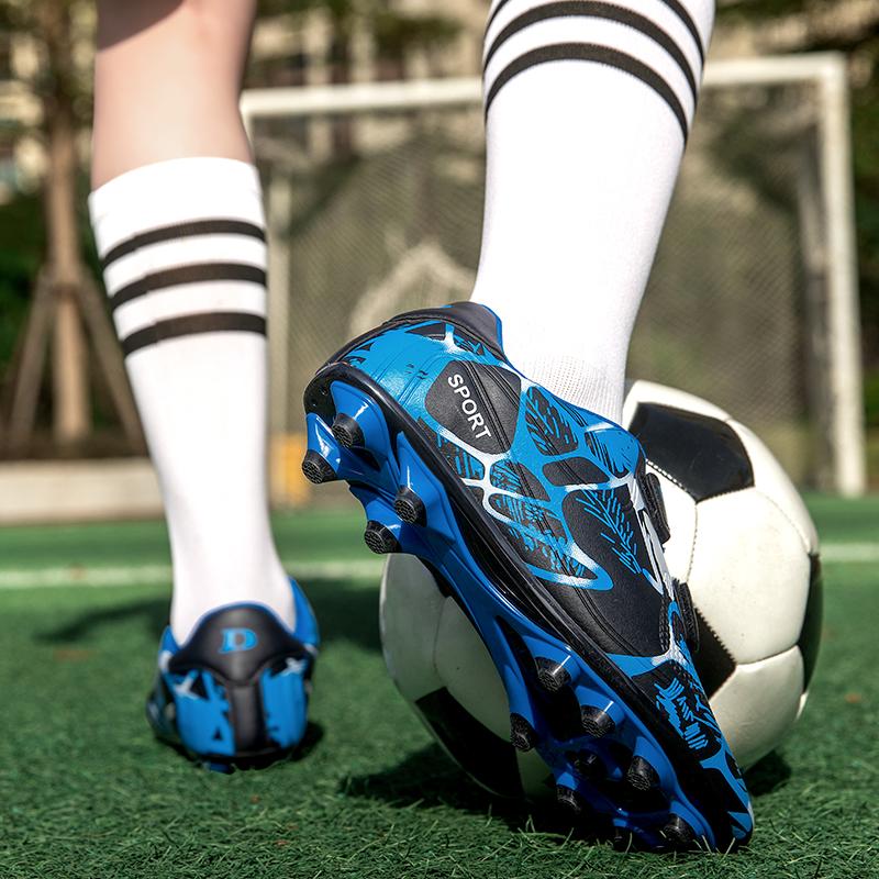 Boys/Kids Rubber Non-slip Velcro Lacing Artificial Turf Football Boots Outdoor Sports Training Football Shoes