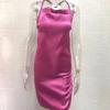 Summer New Fashion Slim Fit Sexy Straps Dress Women Backless Bandage Solid Satin Party Club Dresses Women Elegant Pleated Casual Lady Dress 26453