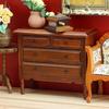 Genuine Wooden Drawer Chest Miniature Furniture For Model house Locations Highlighting Historical Handle Accents