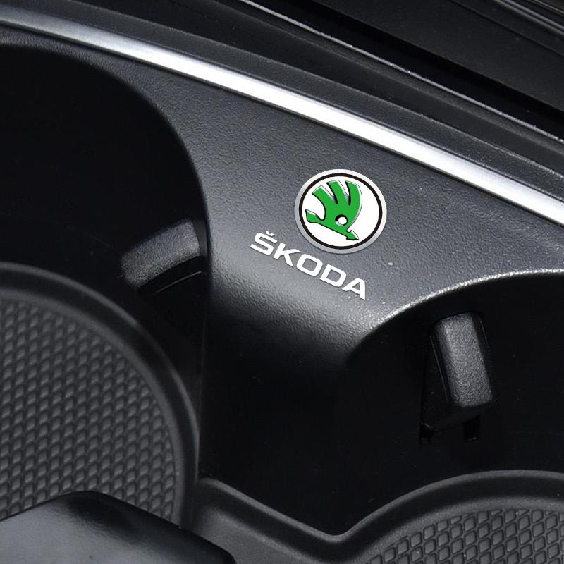 TTJJ2 1/2/5/10pcs Car Badges Auto Interior Decor Logo Stickers for Skoda Fabia Kodiaq Citigo Octavia Superb Karoq VRS Yeti Rapid Scala