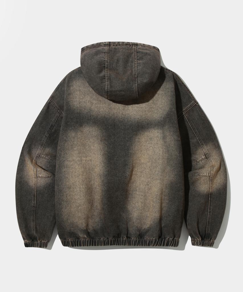 Vlad Denim Applique Hoodie_Dust Black