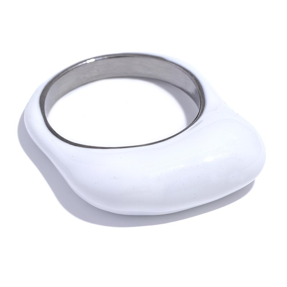 Yhpup biała zielona kawa emalia stal nierdzewna minimalistyczny INS elegancki pierścionek kobiety spersonalizowana biżuteria na palce