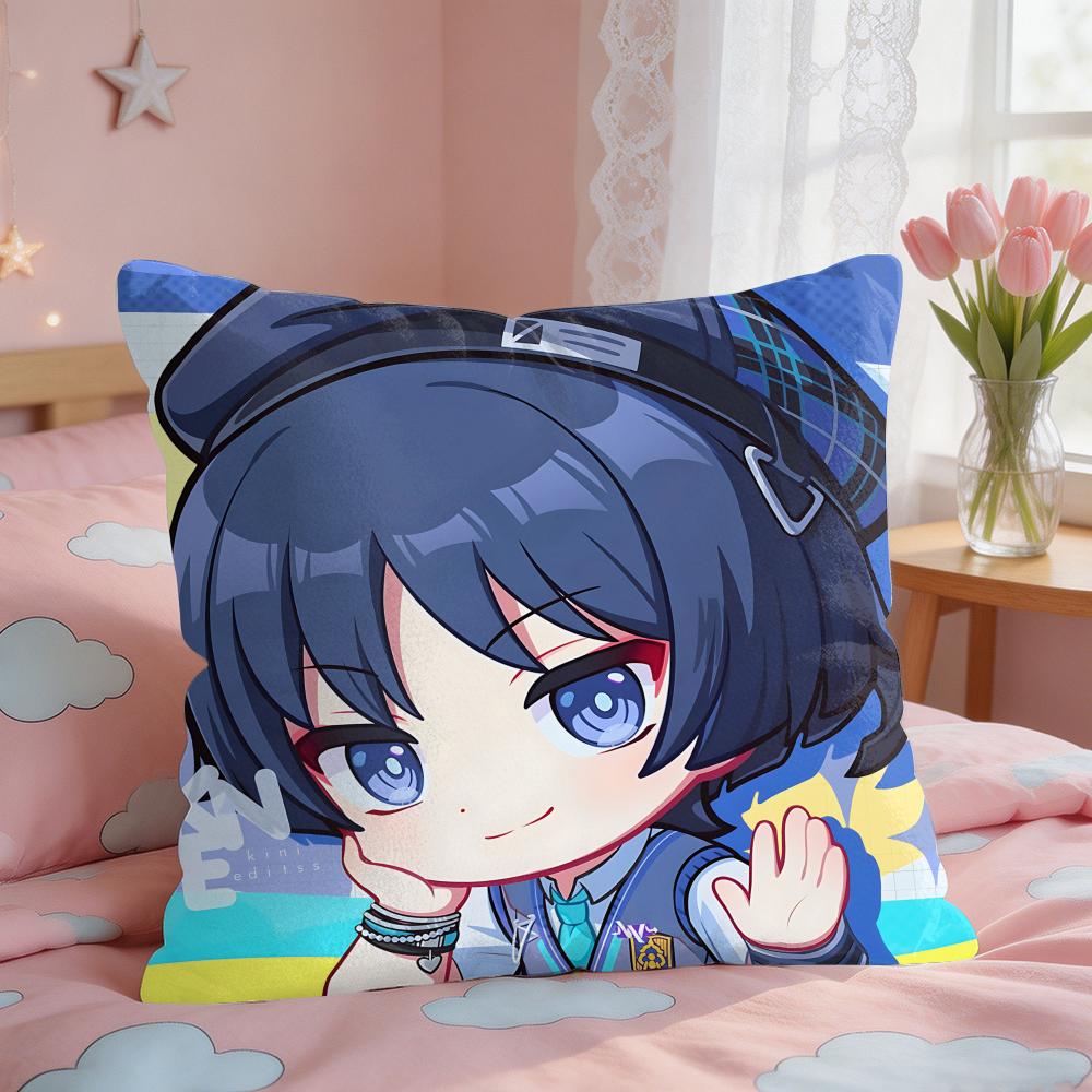Wanderer Cute Genshin Impact Cushion Cover Square Short Plush Pillow Case Living Room Sofa Home Decor Funda X