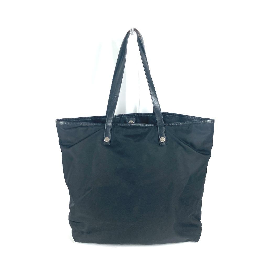 Prada Logo lebky Taška přes rameno Nákupní taška Nylon / Kůže Černá