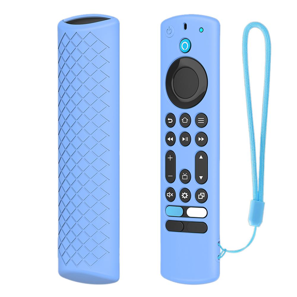 Silicone Protective Case with Lanyard Protective Skin Sleeve Shockproof Luminous for Fire TV Alexa Voice Remote Cover