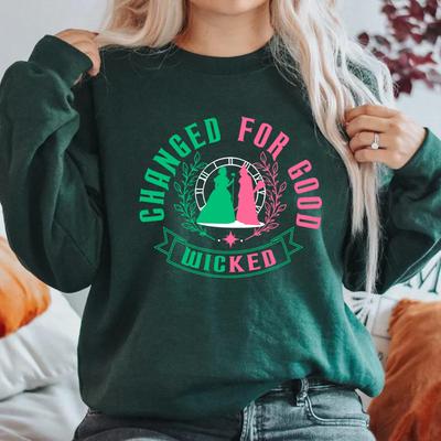 Verändert zum Guten Wicked Sweatshirt Wicked Musical Pullover Langarm Pullover Rundhals Sweatshirts Harajuku Damenbekleidung
